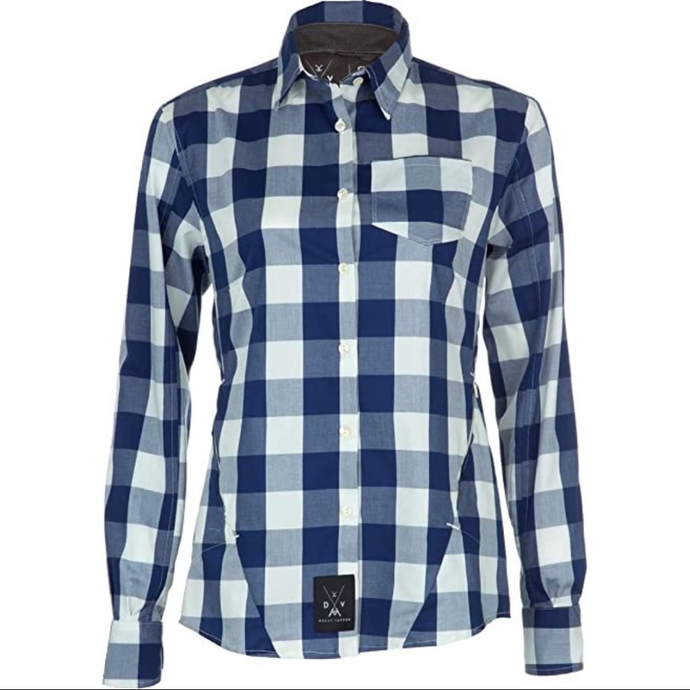Dolly Varden Women's Rivadavia Shirt Small Blue Checkered Outdoor Clothing